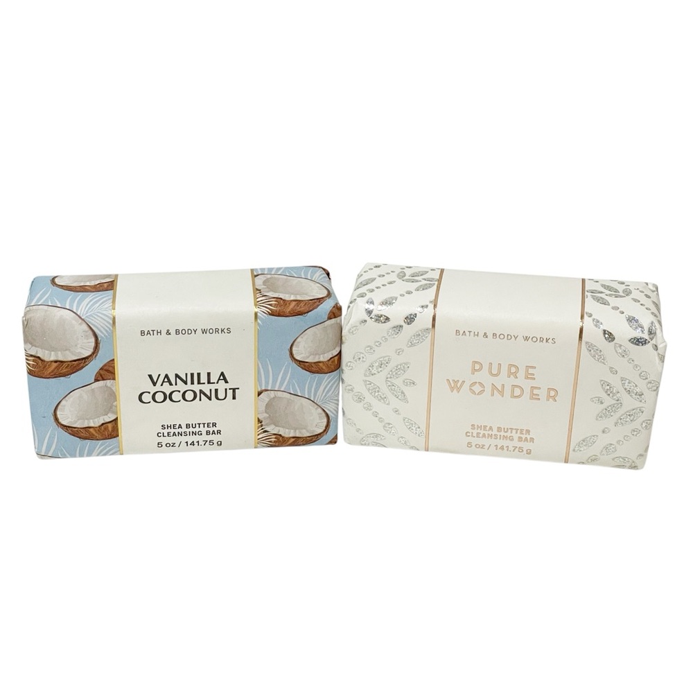 Bath & Body Works Lot‎ of 2 Soaps Vanilla Coconut Pure Wonder Skincare NEW